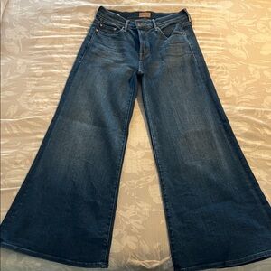 MOTHER Women's Blue Wide-Leg Jeans